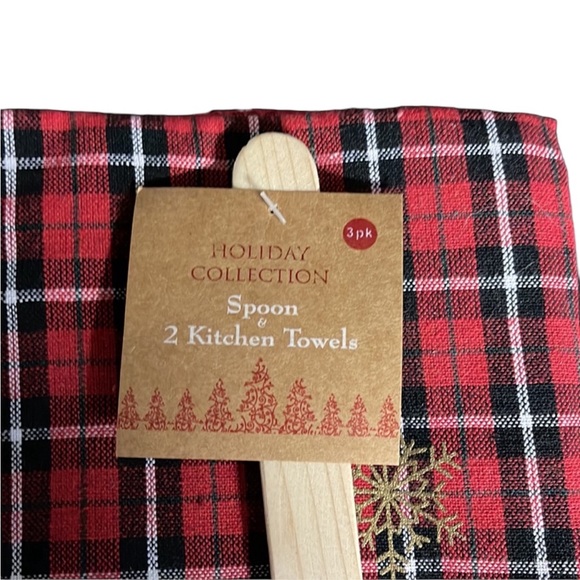 Christmas Kitchen towel and spoon set (2 towels & wooden spoon) - Picture 9 of 9
